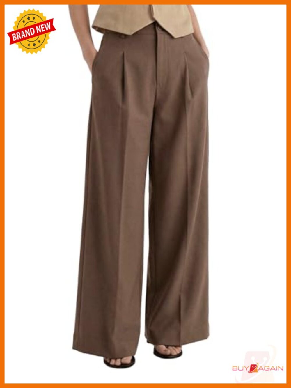 Linen Blend Wide Leg Palazzo Pants Business Casual Trousers